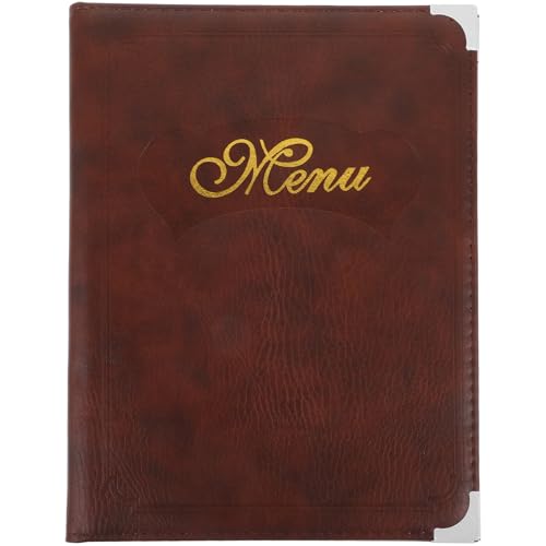 Cabilock Menu Holder, Restaurant Menu Covers A4 Transparent Faux Leather Menu Sleeves Menu Book Folder for Restaurant Bar Cafe Coffee