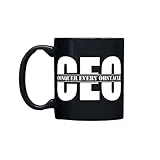 THE CEO Stylish Coffee Mug for Coffee Lovers - Premium Boss Mug with Gloss Finish - Premium Ceramic, Microwave Safe, 11oz Gift Mugs - Conquer Every Obstacle Ceo (Black)