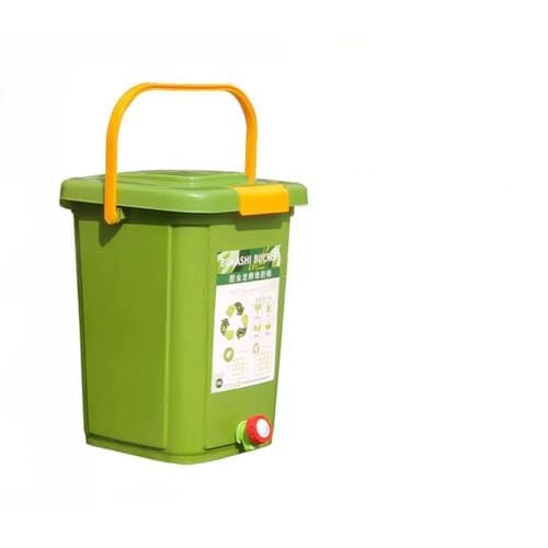 20 l zielony kuchenny kosz na kompost z pokrywką, blat do recyklingu odpadów spożywczych do kontroli zapachów i nawóz DIY w małych pomieszczeniach
