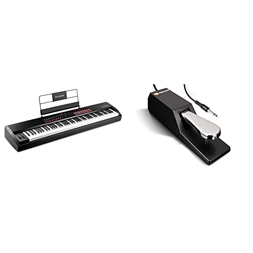 M-Audio Hammer 88 Pro – USB MIDI Keyboard Controller mit 88 gewichteten Hammermechanik-Tasten & SP-2 Universal Sustain Pedal mit Piano Style Action, das ideale Zubehör für MIDI-Keyboards