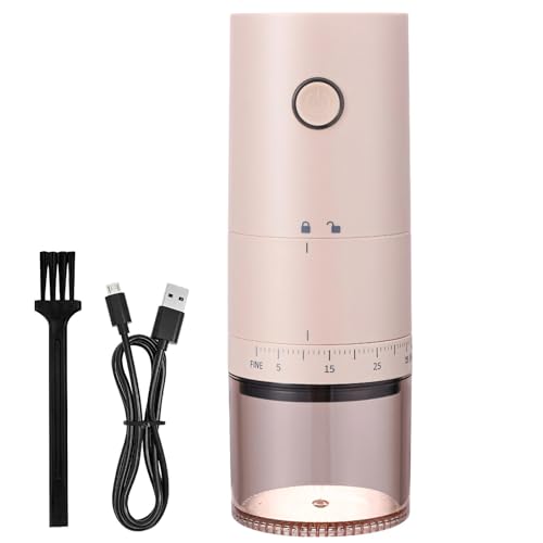 Chewtoyo Molinillo de café portátil de cerámica, recargable por USB, ajustes de molienda ajustables para una extracción óptima de café, molinillo eléctrico silencioso