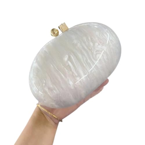 Image of Acrylic Evening Clutch Bag for Women Shell Shape Shoulder Crossbody Bag Glitter Marble Purse Handbag