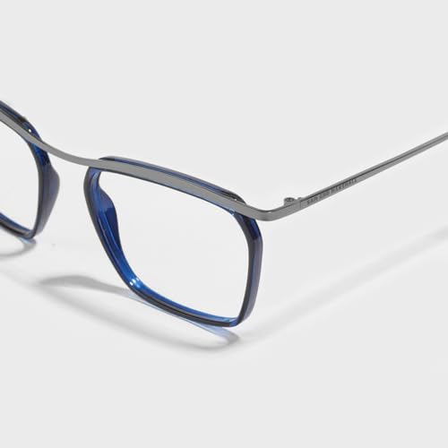 Image of SAM AND MARSHALL CHARLIE Eyeglasses - Light Weight Blu-Cut Computer Glasses With Tinted Metal Frames - Prescription Friendly Rectangle Shape for Men & Women