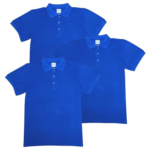 Image of unik Boy's Premium Quality Pique Polo Uniform Shirt Short Sleeve White Sky Blue Navy Hunter Green Burgundy Black Red