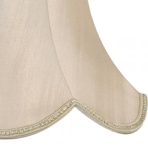 Sand 10" Faux Silk Traditional Round Scalloped Fabric Lampshade with Reversible Gimble & Shade Reducing Ring to Fit All Types of Lampholders for Floor Lamps, Table Lamps and Ceiling Pendants - Image 3