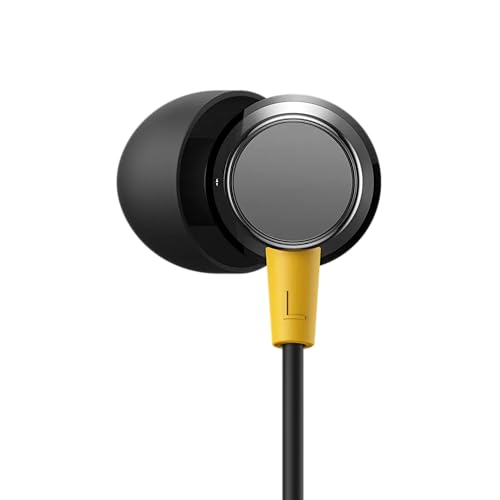 Image of realme Buds 3 Wired in-Ear Earphones with Mic | 9mm Dynamic Driver | Deep Bass | Branded Tangle-Free Braided Cable | Single Button Control | 3.5mm Jack | 6 Months Warranty (Black Color)