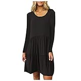  ZuzongYr Damens Kleid ➤Womens Casual Langarm Knierock Rückenfreie Bandage über Dem Freizeitkleider Knie Bodycon Kleid Partykleid Tulpenkleid