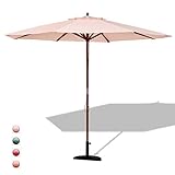 [page_title]-GOPLUS Sonnenschirm Gartenschirm Marktschirm Kurbelschirm Terrassenschirm Ampelschirm StrandschirmKurbelsonnenschirm, Farbewahl, aus Polyesterfaser und Holz,300cm (Beige)