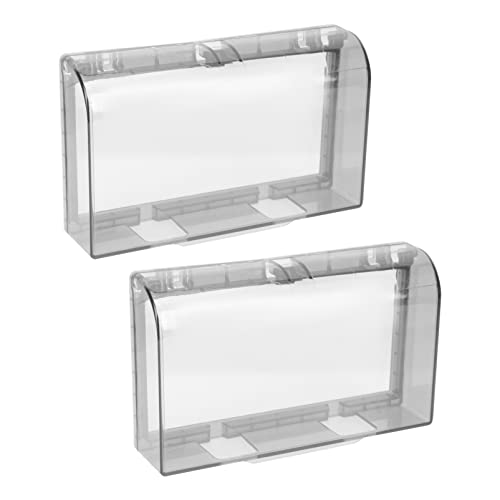 HOMSFOU 2Pcs Waterproof Wall Switch Socket Outlet Cover Transparent Double Wall Switch Protector Face Plate Panel Box for Bathroom Living Room