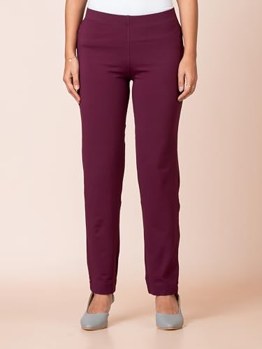 Image of Ruby Cotton Lyrcra Blend Copper Collection Straight Pants | Perfect Blend of Style and Comfort | Professional and Casual Wear #1