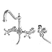 Kingston Brass KS1241AXBS Wall Mount Kitchen Faucet with Brass Sprayer, Polished Chrome