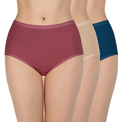Image of Amante Solid Cotton Full Brief Panty Pack(Pack of 3)