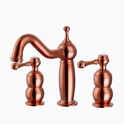 Mitigeur vintage 3 trous or rose double commande sans fuite - 2