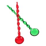 PRETYZOOM 2 Stück Spiralglaslöffel Hitzebeständig Farbig Milch Dessertlöffel Kreatives Design für Kaffee Latte Macchiato Teeservice zum Rühren und Servieren zu Hause