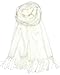 Achillea Large Soft Silky Pashmina Shawl Wrap Scarf in Solid Colors (Ivory)