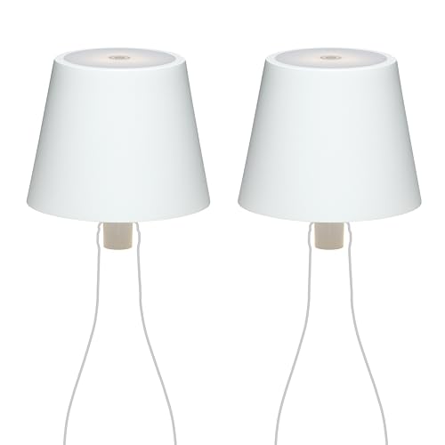 LA VILLE LUMIÈRE kit da 2 X MarieB Lampada LED Wireless, Ricaricabile e Dimmerabile, Abat-Jour per Interno/Esterno, 48h Autonomia, 3 Temperature di Luce, Alluminio, LVL(Solid White)