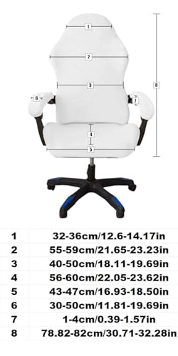 tintoke Gaming Stuhl bezug 4 STK mit Armlehnen/stuhlrücken bezug/sitzbezug bürostuhl,GamingStuhlbezüge Anti-Rutsch,Abnehmbar,waschbar,Gute Elastizität,für Gaming-Stühle, Computerstühle (Weiß)