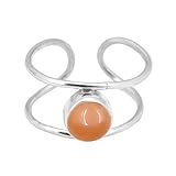 Metal - 925 Sterling Silver, Stone Size - 7mm Round Shape, Ring Size Adjustable from 6 to 9 USA (Also you can drop a message for your specific ring size)