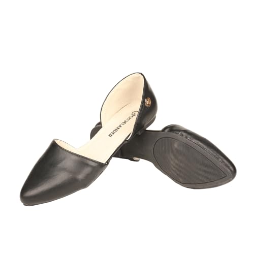 SHOELANDER Women's Point Toe Slip on Leather Shoes for Wide Feet4