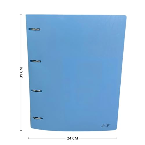 ACP Caderno Fichário Argolado Pastel PP C/Bloco + 6 Divisórias (Azul)