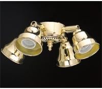 Casablanca K134-2 Four-Light Swivel Fixture w/Center Stem Mount for Fitter Glass Bright Brass