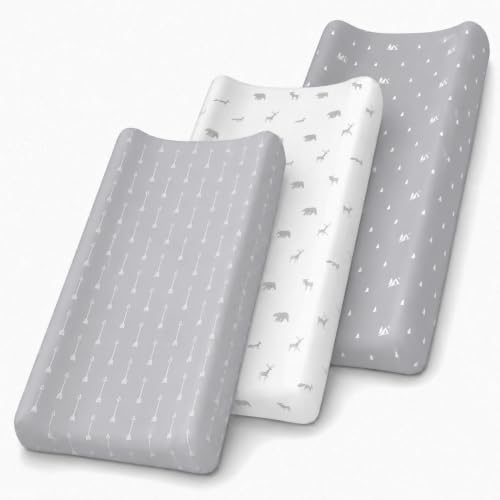 Image of GROW WILD Changing Pad Cover 3 Pack | Soft & Stretchy Jersey Cotton | Baby Changing Table Pad Cover | Diaper Changing Pad Covers for Girls and Boys (Forest & Woodland)