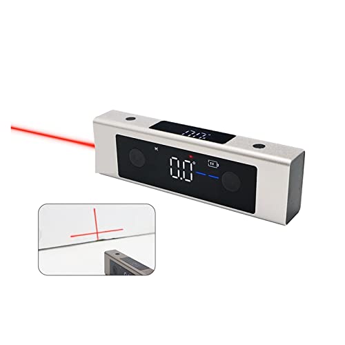 AUBEST Buscador de Rango Transportador láser Inclinómetro Digital Medición de ángulo Regla láser Buscador de ángulo LCD Grande Medición láser de Carga Tipo C(5342B)