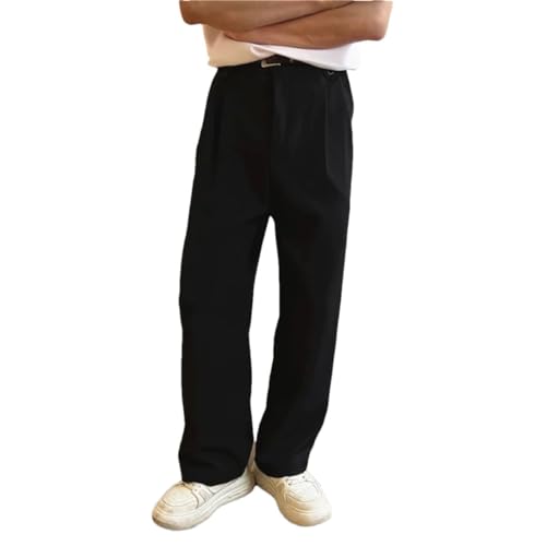 Men Suit Pants Korean Loose Straight Wide Leg Pants Office Trousers