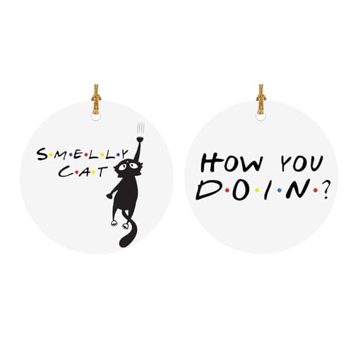 Jeeuear Friends Merchandise Ornaments,2Pcs Funny Friends Rearview Mirror Movie Hanging Ornament Gifts for Friends Car Home Party Supplies