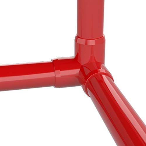 Formufit 1-1/4 Inch 3-Way Pvc Fittings, Elbow Corner, Furniture Grade, 1-1/4” Size Fitting, Red, Schedule 40 Pvc Pipe Connector, Made In Usa (Pack Of 4) #TOP4