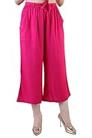 TNQ Women's Rayon Capri Culottes Short Trousers (Free Size & Plus Size) (Free Size, Magenta)