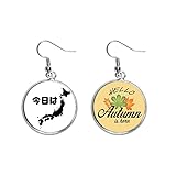 Bonjour, les photos japonaises. Boucle d'oreille pendentif feuille d'automne feuille bijoux