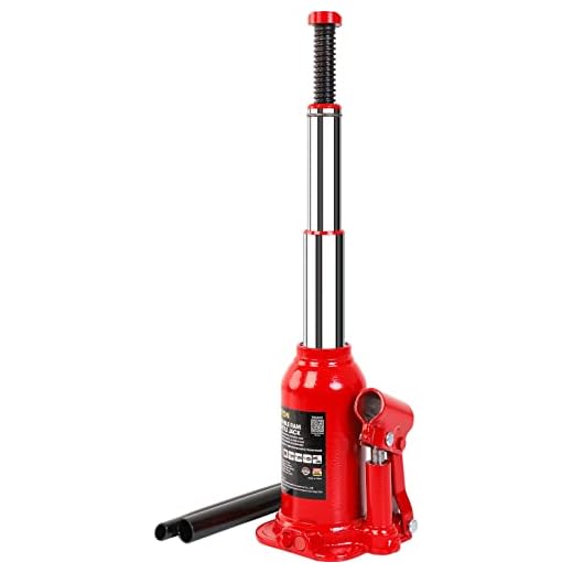 BIG RED 4 Ton (8,000 LBs) Torin Double Ram Welded Hydraulic Car Bottle Jack for Auto Repair and House Lift, Red, ATH80402XR