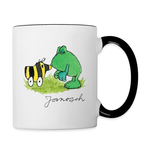 Spreadshirt Janosch Frosch Tigerente Kuss Tasse Zweifarbig, One size, Weiß/Schwarz Spreadshirt Janosch Frosch Tigerente Kuss Tasse Zweifarbig, One size, Weiß/Schwarz