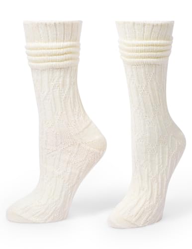 Image of HUE womens Crew Length Boot Socks, 2 Pair Pack