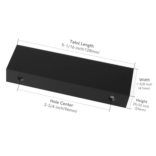 Image of Rergy 10 Pack 3-3 /4 inch Cabinet Pulls Black Finger Pulls for Cabinets