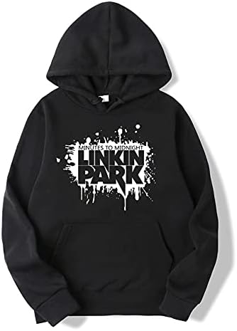 FASHION AND YOUTH Latest and Stylish Linkin Park Design Printed Hooded Hoodies | Unisex Sweatshirts for Men & Women Black