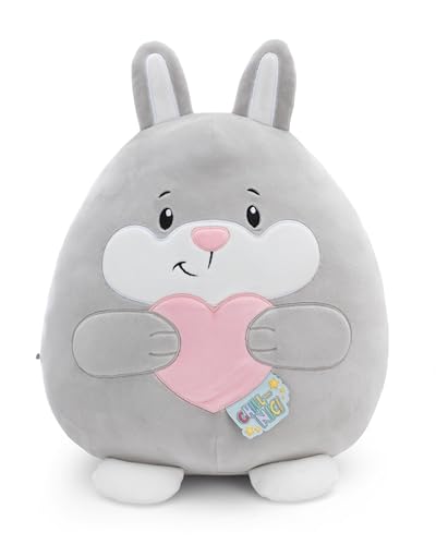 NICI CHILL-NICI Kuscheltier Hase mit Herz 30 cm - Flauschiges Stofftier aus Marshmallow-Textur-Material zum Kuscheln, Spielen und Liebhaben, Ideales Kuschelkissen - 61404