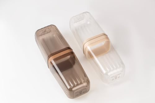 Image of Xmart India Square Transparent Toothbrush Cover Case | Portable Plastic Toothbrush Holder & Anti-Bacterial Tooth Brush Protector | Germ Protection Bathroom Accessory for Home & Travel (Multicolor)