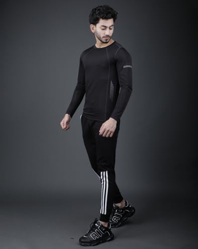 Image of Noble Monk Round Neck Regular Fit Gym Wear Tshirt Black