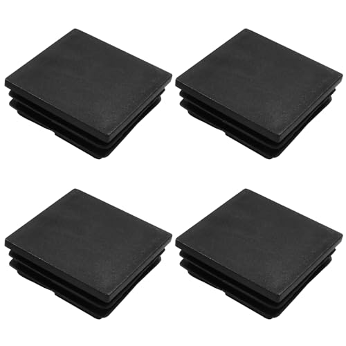 Image of Bonsicoky 4 Pack 2 inch Square Plastic Plugs, Black Tubing End Caps Plugs Insert for Square Tube and Furniture Legs