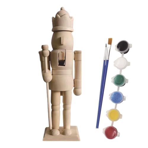 Dewireaey Nussknacker-Puppen-malset Aus Holz - 20x5.5 cm DIY Basteln...
