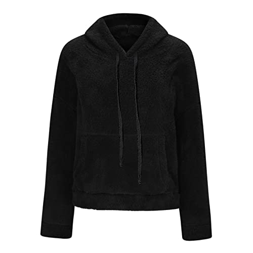 Moletom feminino de lã felpuda com capuz de inverno quente casacos de lã de veludo casaco de pele si