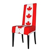chenfandi Küchenstuhlhussen mit kanadischer Flagge, abnehmbar und waschbar, geeignet für Zuhause, Restaurants und Bankettsäle.