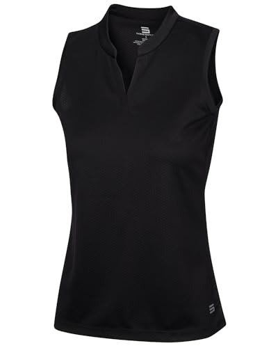 Image of Three Sixty Six Womens Quick Dry Polo Shirt - Sleeveless and Collarless Golf Shirts w / 4-Way Stretch Fabric and UV Protection