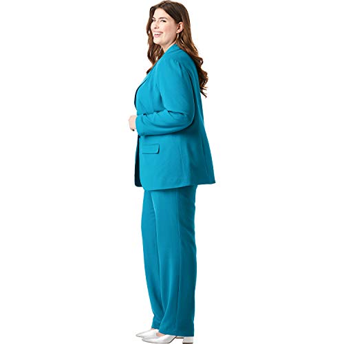 Jessica London Women\'s Plus Size Single Breasted Pant Suit - 16 W, Navy