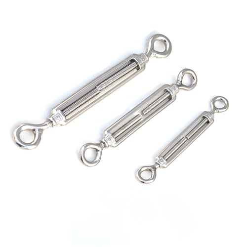 Tensor de cable con tensores de alambre, 10 piezas M4 a M14 gancho y gancho/O a O tensor de alambre de acero inoxidable 304 ojo y ojo tensor de cuerda para jardín (M4) miniatura 5