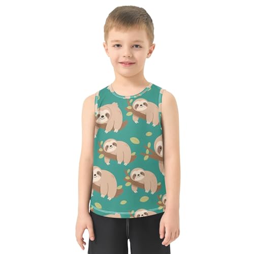 Boys' Tank Top Shirt Sloth Tree Branch Pattern Sleeveless T-Shirts2