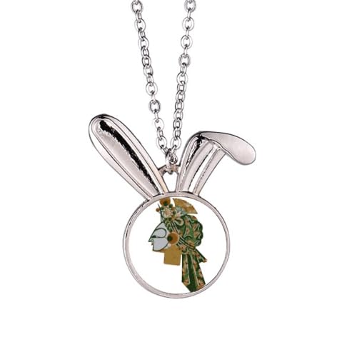 Collier lapin ombre chinoise en argent massif ciselé avec soin