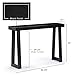 Plank+Beam Solid Wood Console Table, 46 Inch, Sofa Table, Narrow Entryway Table for Hallway, Behind The Couch, Living Room, Foyer, Easy Assembly, Black